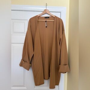 PrettyLittleThing Camel Brown Open Front Duster
